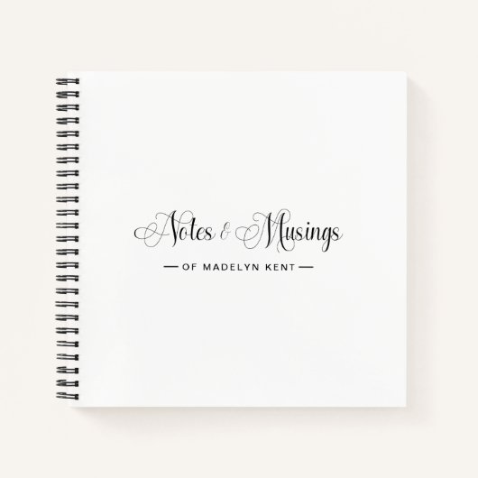 Elegantes Script Personalisiert Notes & Musings Notizblock (Vorderseite)