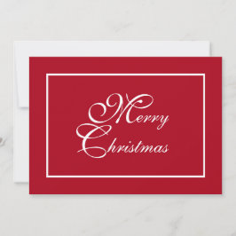 Elegantes Script Personalisiert Red Christmas Feiertagskarte