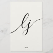 Elegantes Script Personalisiert Stationery Ivory W Briefpapier (Rückseite)