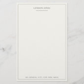 Elegantes Script Personalisiert Stationery Ivory W Briefpapier (Vorderseite)