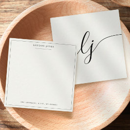 Elegantes Script Personalisiert Stationery Ivory W Mitteilungskarte