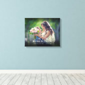 Elegantes Script Personalisiert Wedding Canvas Pri Leinwanddruck (Insitu (Holzboden))