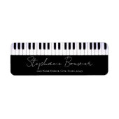 Elegantes Script Piano Keyboard Music Teacher Labe (Vorne)