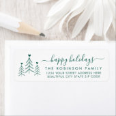 Elegantes Script Pine Christmas-Rücksendelabel (Insitu)