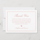 Elegantes Script Pink Baby Shower Dankeskarte (Vorderseite)