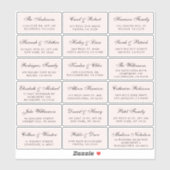 Elegantes Script Pink Wedding Guest Address Labels (Blatt)