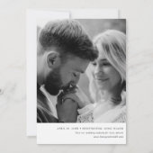 Elegantes Script-Portrait mit Foto auf der Rücksei Save The Date (Rückseite)