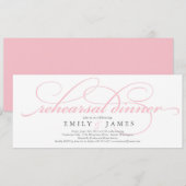 Elegantes Script Probe Dinner Einladung (Vorne/Hinten)