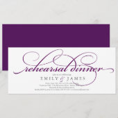 Elegantes Script Probe Dinner Einladung (Vorne/Hinten)