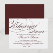 Elegantes Script Probe Dinner Einladung 4F1819 (Vorne/Hinten)