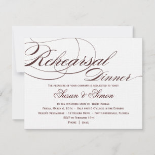Elegantes Script Probe Dinner Einladung 4F1819
