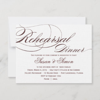Elegantes Script Probe Dinner Einladung 4F1819