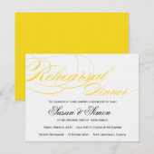 Elegantes Script Probe Dinner Einladung Gelb (Vorne/Hinten)