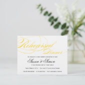 Elegantes Script Probe Dinner Einladung Gelb (Stehend Vorderseite)