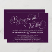 Elegantes Script Probe Dinner Einladung Lila (Vorne/Hinten)