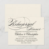 Elegantes Script Probe Dinner Einladung - Schwarz (Vorne/Hinten)