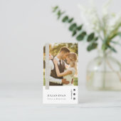 Elegantes Script Profile Foto Sage Green Visitenkarte (Stehend Vorderseite)