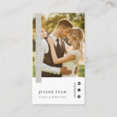 Elegantes Script Profile Foto Sage Green Visitenkarte (Vorderseite)