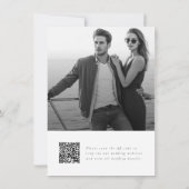 Elegantes Script QR Code Foto Hochzeit Einladung (Rückseite)