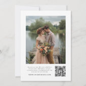 Elegantes Script QR Code Foto Hochzeit Einladung (Rückseite)