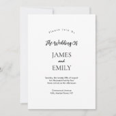 Elegantes Script QR Code Foto Hochzeitseinladung Einladung (Vorderseite)