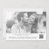 Elegantes Script QR Code Foto Moderne Hochzeit Einladung (Rückseite)