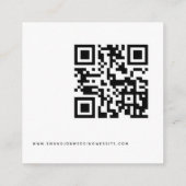 Elegantes Script QR Code Hochzeit RSVP Begleitkarte (Rückseite)