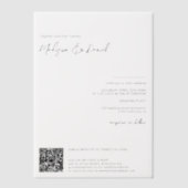 Elegantes Script QR Code Moderne schicke Hochzeit Pergament Einladungen (Vorderseite)