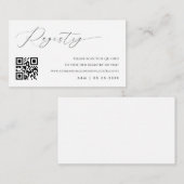 Elegantes Script Qr Code Wedding Gift Registry Begleitkarte (Vorne/Hinten)