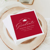 Elegantes Script Red Cheers to the Graduate Serviette