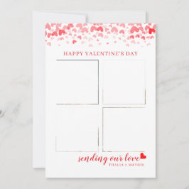 Elegantes Script Red Heart Valentine's Card Foto Einladung