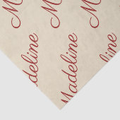 Elegantes Script Red Name Tan Seidenpapier (Detail)
