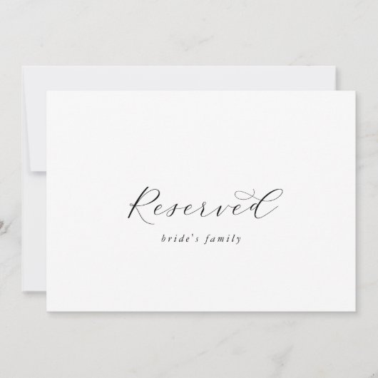 Elegantes Script reserviert Zeichen (Vorderseite)