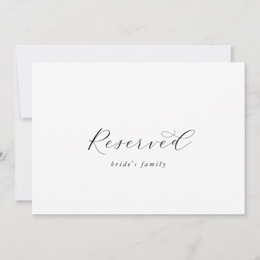 Elegantes Script reserviert Zeichen (Rückseite)