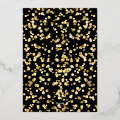 Elegantes Script Retirement Party Black & Gold Folieneinladung (Rückseite)