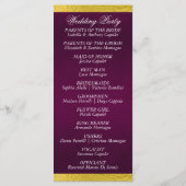 Elegantes Script & Ribbon - Lila/Goldhochzeit Programm (Rückseite)