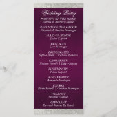 Elegantes Script & Ribbon - Lila/Silberhochzeit Programm (Rückseite)