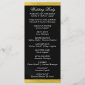 Elegantes Script & Ribbon - Schwarz/Gold Hochzeit Programm (Rückseite)