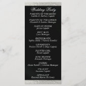 Elegantes Script & Ribbon - Schwarz/Silber Hochzei Programm (Rückseite)