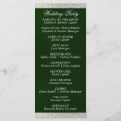 Elegantes Script & Ribbon - Smaragd/Silberhochzeit Programm (Rückseite)