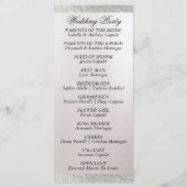 Elegantes Script & Ribbon - White/Silver Wedding Programm (Rückseite)