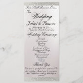 Elegantes Script & Ribbon - White/Silver Wedding Programm (Vorderseite)
