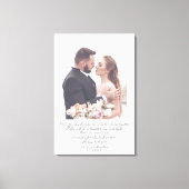 Elegantes Script riesige Hochzeit Foto & Custom Vo Leinwanddruck (Vorderseite)