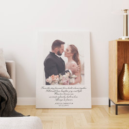 Elegantes Script riesige Hochzeit Foto & Custom Vo Leinwanddruck