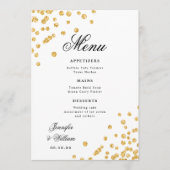 Elegantes Script Romantic Wedding Confetti Gold Menükarte (Vorderseite)
