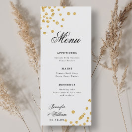 Elegantes Script Romantic Wedding Confetti Gold Menükarte