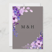 Elegantes Script Rosa Blume Einladung Hochzeit (Rückseite)