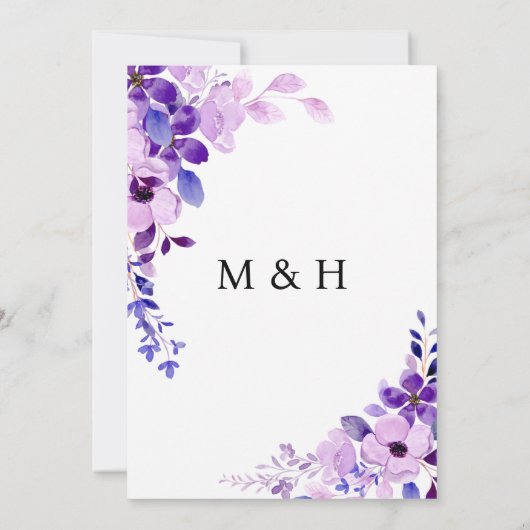 Elegantes Script Rosa Blume Einladung Hochzeit (Rückseite)