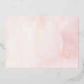 Elegantes Script Rosa Floral 1. Baby Girls Geburts Folieneinladung (Rückseite)