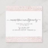 Elegantes Script Rosa Glitzer Foto Collage Nail Ar Quadratische Visitenkarte (Rückseite)